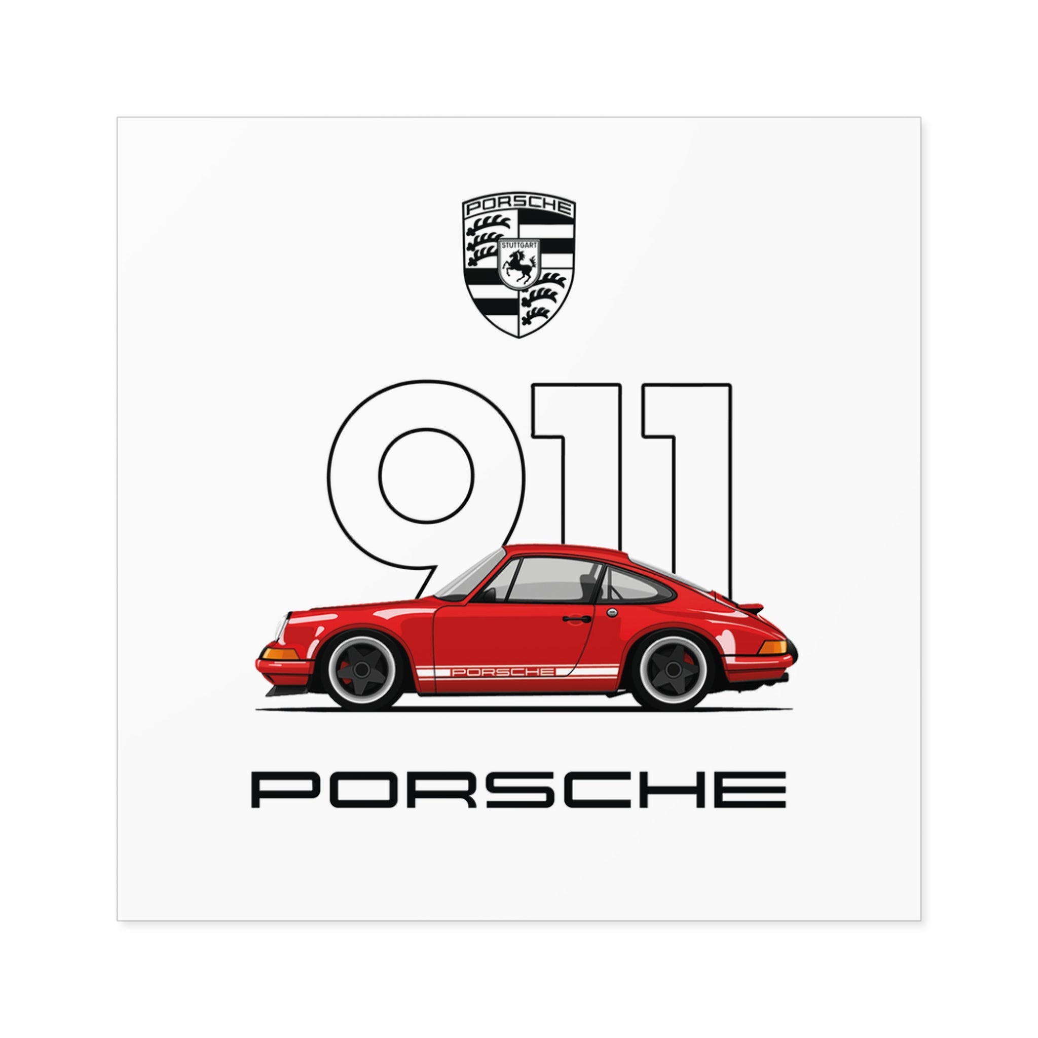 Porsche Square Stickers - 01PSTR04