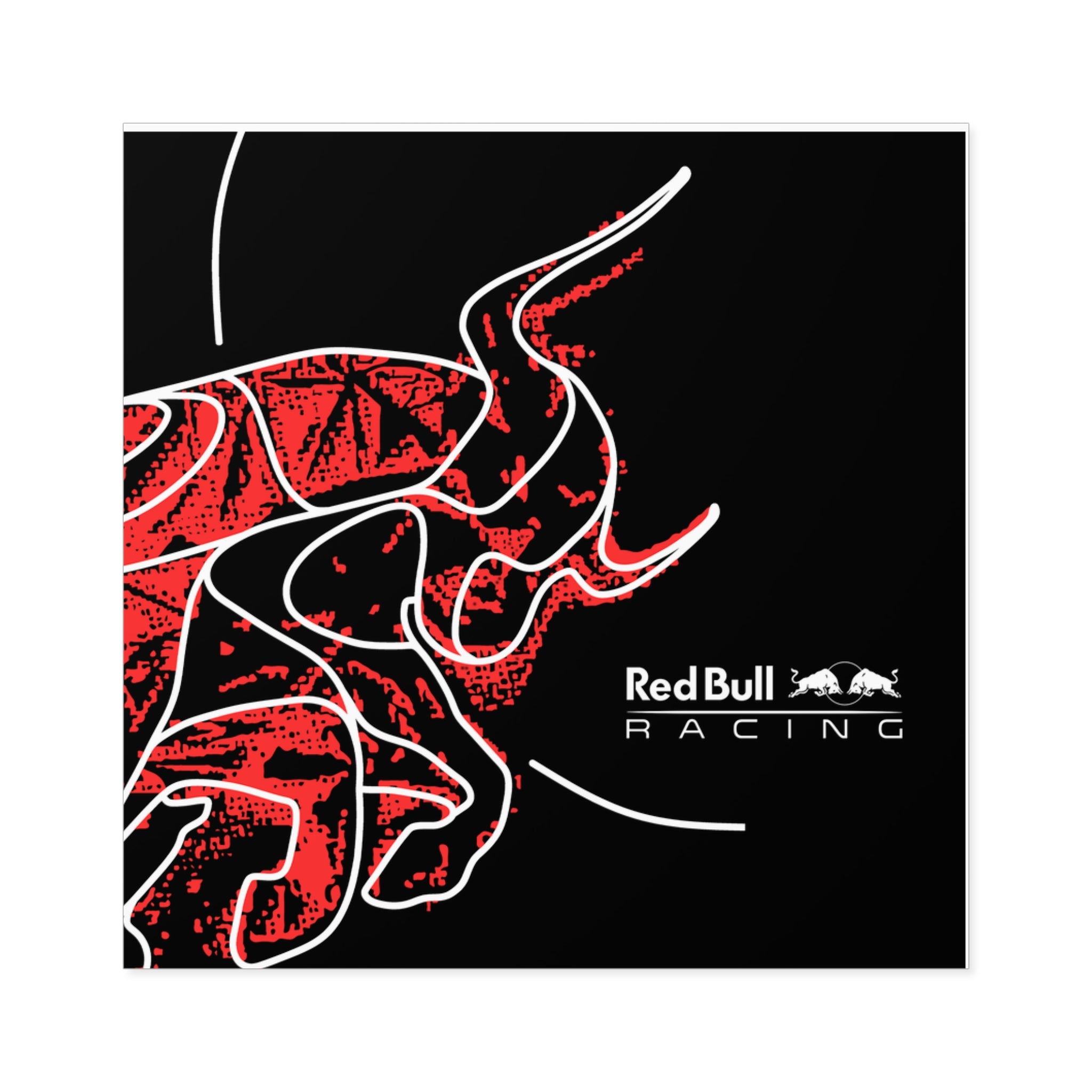 Red Bull Square Stickers - 0FRSTR05