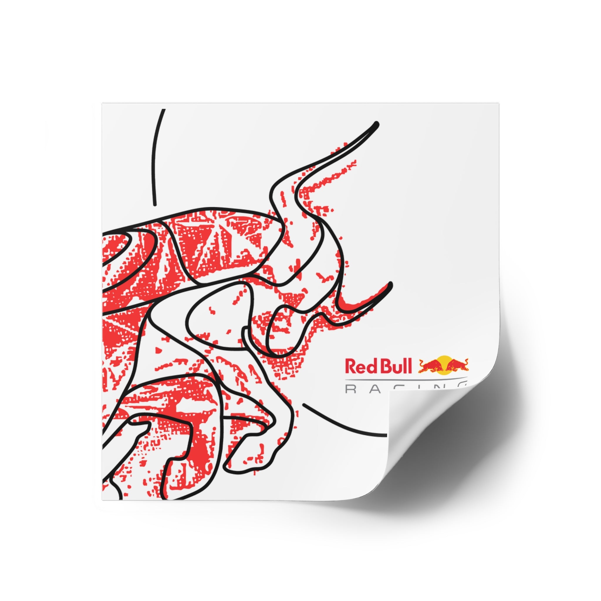 Red Bull Square Stickers - 0FRSTR09